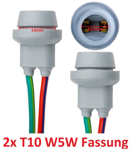 W5w t10 gummi glassockel - 2x,